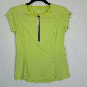 Title Nine Green 1/2 Zipper Short Sleeve Top